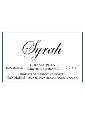 Pax Syrah Grizzly Peak
